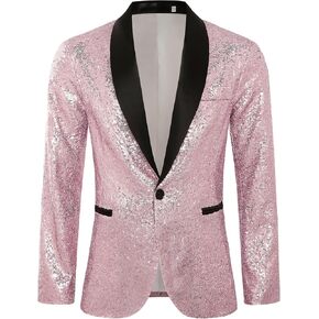 Coucoland Sequin Blazer Men-Tuxedo Jacket الترتر بدلة الرجال المعاطف الرياضية in Kuwait