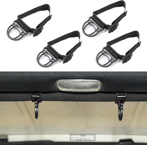 Coat Hook Clothes Rack Roll Bar Kit for Jeep Wrangler CJ YJ LJ TJ JK JKU JL JLU Gladiator JT 4xe Unlimited 1997-2026 4Pcs 45cm Black in Kuwait