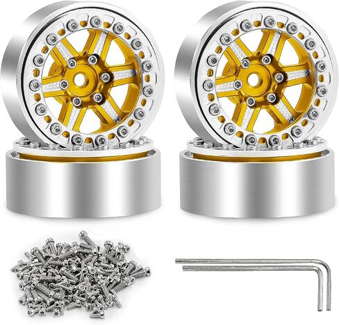 عجلات Beadlock مقاس 1.3 بوصة لأجزاء ترقية الزاحف SCX24 TRX4M 1/24 1/18 RC (أزرق، 4 قطع) in Kuwait