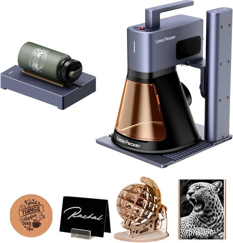 LaserPecker LP2 Laser Engraver with Roller, Portable and Handheld Laser Engraving Machine for Wood Metal Leather Acylic Engraving Laser Cutter, Suit Set with Versatile Rotary Roller in Kuwait