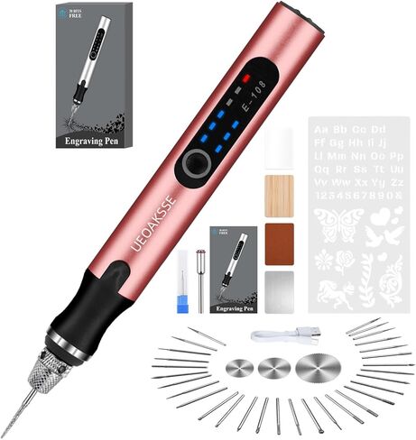 Electric Engraving Pen Set, Cordless Engraver Pen with 60+ Accessories, 3-Speed Adjust Rotary Tool for DIY, Art & Personalized Gifts in Saudi Arabia