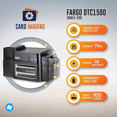 بطاقة التصوير Fargo DTC1500 طابعة بطاقة الهوية أحادية الجانب ومستلزماتها حزمة البرامج 51400 in Kuwait