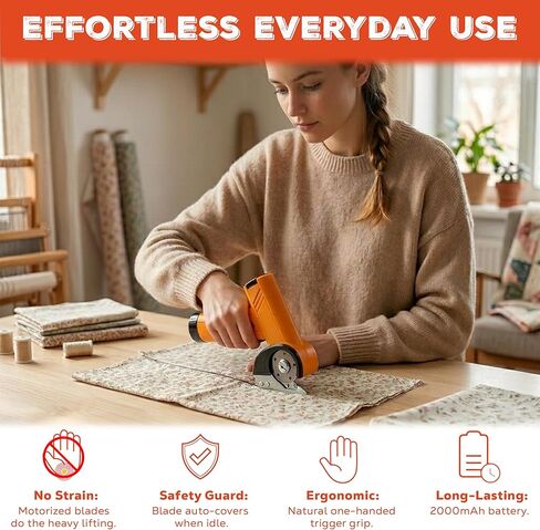 Cordless Electric Box Cutter for Cardboard - Rechargeable Rotary Cardboard Cutter - Compact Electric Cutting Tool with 2000mAh Battery and Safety Guard in Kuwait
