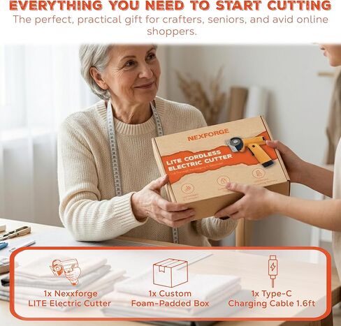 Cordless Electric Box Cutter for Cardboard - Rechargeable Rotary Cardboard Cutter - Compact Electric Cutting Tool with 2000mAh Battery and Safety Guard in Kuwait