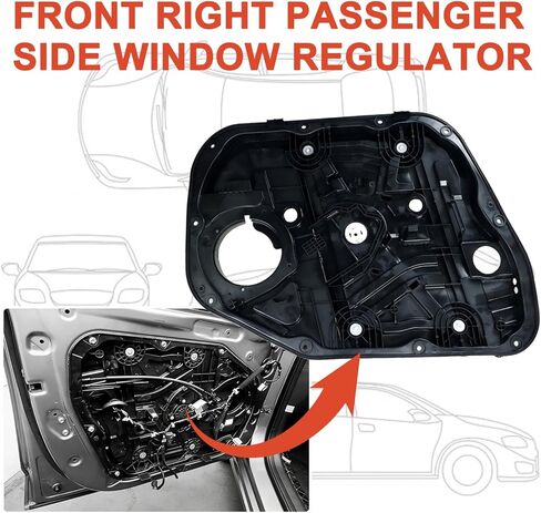 Front Right Passenger Side Window Regulator Without Motor Compatible with Hyundai Tucson 2016-2020 Replaces 82481-D3011 82481-D3010 in Kuwait