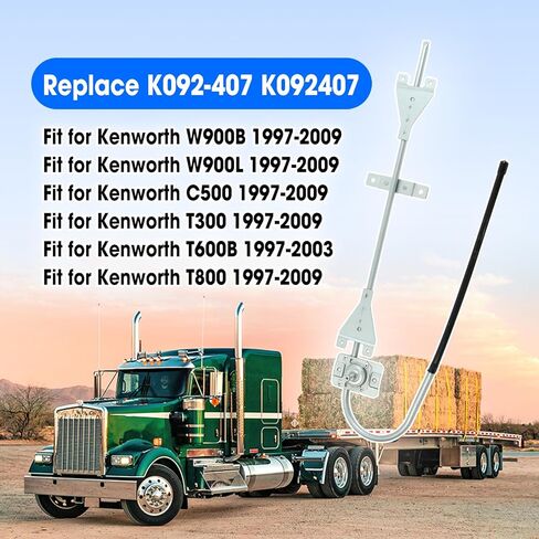 K092-407 منظم النافذة اليدوي لجانب السائق استبدال K092407 مناسب لـ Kenworth C500 T300 T800 W900B W900L 1997-2009 T600B 1997-2003، منظم النافذة LH للجانب الأيسر الأمامي in Kuwait