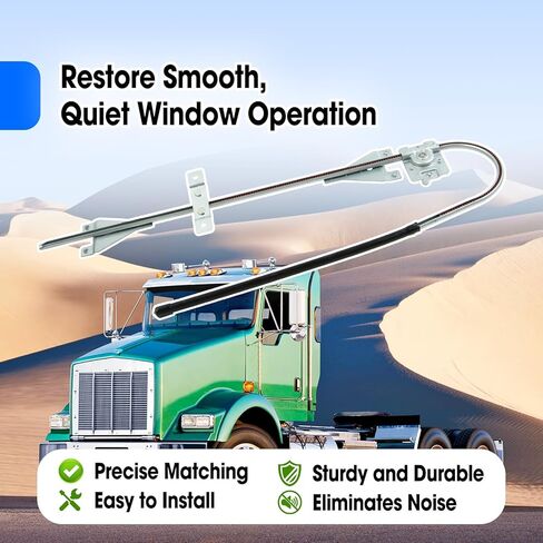 K092-407 منظم النافذة اليدوي لجانب السائق استبدال K092407 مناسب لـ Kenworth C500 T300 T800 W900B W900L 1997-2009 T600B 1997-2003، منظم النافذة LH للجانب الأيسر الأمامي in Kuwait