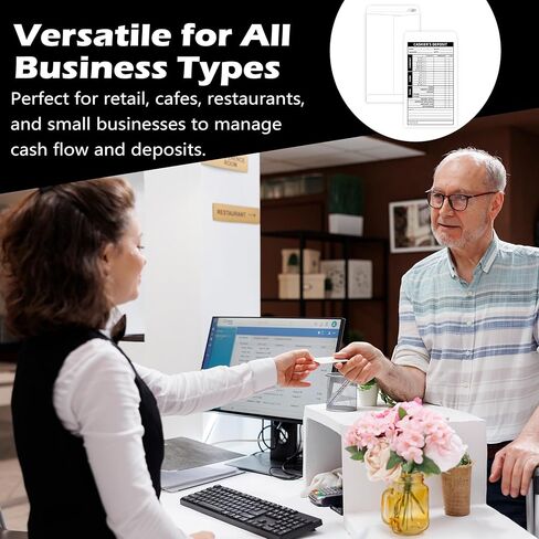 500 Pcs Cashiers Report Envelope 4 x 6.5 Inch Cash Drop Envelopes Money Envelopes Deposit Envelopes for Cash Self Seal for Retail Store Bank Restaurant Cash Handling (500, White) in Kuwait