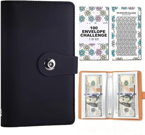 100 Envelopes Money Saving Challenge, Money Saving Binder, Easy and Fun Way to Save $10,000 or $5,050, Portable Budget Binder Money Savings Book with Cash Envelopes for Office,Home,School (Red) in Kuwait