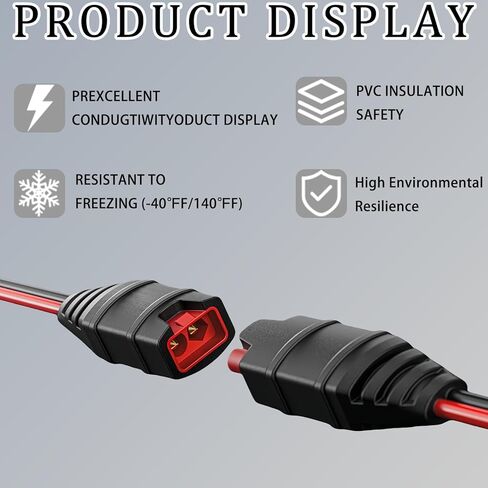 مجموعة GC004 + GC008 X-Connect مناسبة لملحقات شواحن بطاريات NOCO M10 (3/8 بوصة) طرف ثقب XL، بديل موصل بطارية NOCO كابل تمديد شاحن بطاريات ذكية in Kuwait