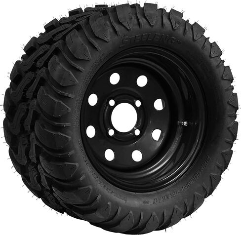 12" Black Steel Wheels and 22x11-12" Crawler All Terrain Tires Combo - Set of 4 in Kuwait