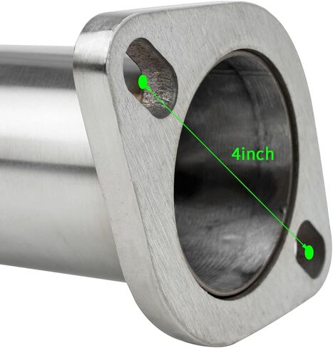 2.5" Exhaust Flange Adapter,OD 2 1/2 Inch Exhaust Pipe,12in Length,T304 Stainless Steel Polishing,Header Collector Flange 2-Bolt Exhaust Flange Pipe, Two Hole,Universal Exhaust System Replacement in Kuwait