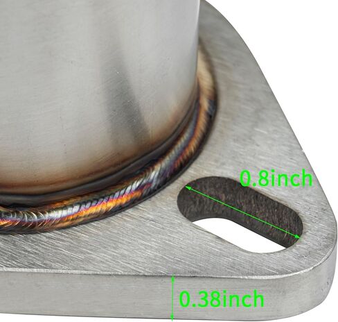 2.5" Exhaust Flange Adapter,OD 2 1/2 Inch Exhaust Pipe,12in Length,T304 Stainless Steel Polishing,Header Collector Flange 2-Bolt Exhaust Flange Pipe, Two Hole,Universal Exhaust System Replacement in Kuwait