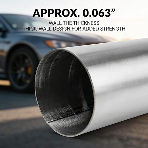 2.5" Exhaust Flange Adapter,OD 2 1/2 Inch Exhaust Pipe,12in Length,T304 Stainless Steel Polishing,Header Collector Flange 2-Bolt Exhaust Flange Pipe, Two Hole,Universal Exhaust System Replacement in Kuwait