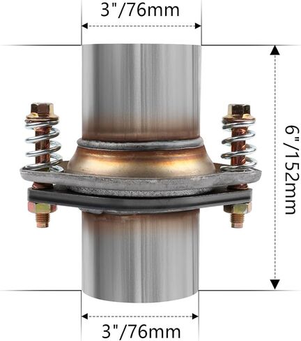 3 inch Exhaust Flex Spring Flanges 409 Stainless Steel,With Exhaust Flange Gasket and Bolt Universal Fit Car Truck SUV Aftermarket (3"X6") in Kuwait