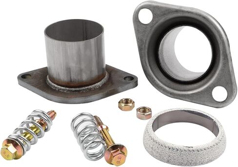 3 inch Exhaust Flex Spring Flanges 409 Stainless Steel,With Exhaust Flange Gasket and Bolt Universal Fit Car Truck SUV Aftermarket (3"X6") in Kuwait