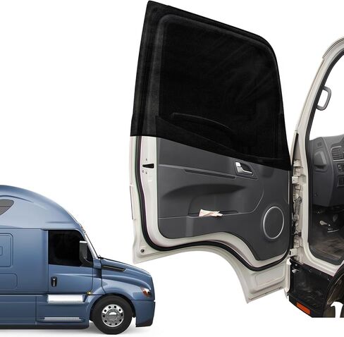 Side Window Bug Screen Compatible with Heavy Trucks Kenworth T680 T880/Peterbilt 579 567/International LT MV, Front Door Side Window Mosquito Net, Breathable Mesh Window Bug Screen (A Pair) in Kuwait