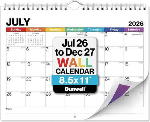 Dunwell Wall Calendar 2024-2025, (8.5x11, Colorful) Use Now to December 2025, Small Monthly Desk Calendar or Hanging Calendar, Office Calendar 2024-25 in Saudi Arabia