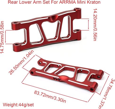 Hobby Aluminum Front and Rear Knuckle Arm Set Steering Set for ARRMA Mini Kraton 3S Speed Truck-ARA2508 Upgrades - Purple (Red Arm Set) in Kuwait