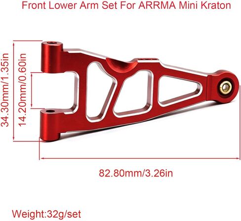 Hobby Aluminum Front and Rear Knuckle Arm Set Steering Set for ARRMA Mini Kraton 3S Speed Truck-ARA2508 Upgrades - Purple (Red Arm Set) in Kuwait