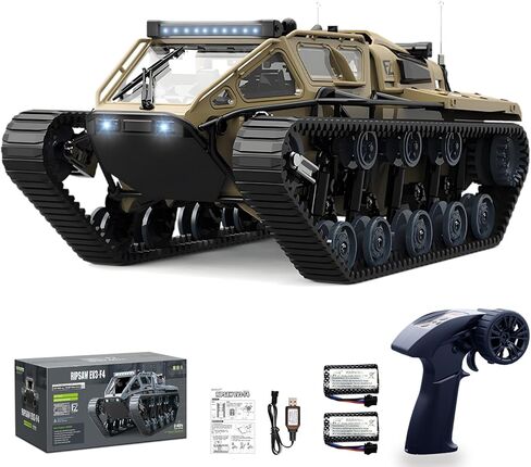 RC Tank Car, 1:16 Scales Transport Military Vehicle RC Tank, 4WD RTR Off Road RC Crawler with 360°Rotating Drifting Dual Motor Gearbox Proportional Control Military Truck RC Toy for Adult in Kuwait