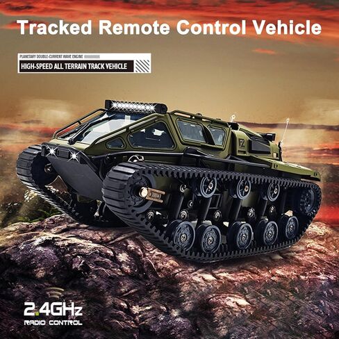 RC Tank Car, 1:16 Scales Transport Military Vehicle RC Tank, 4WD RTR Off Road RC Crawler with 360°Rotating Drifting Dual Motor Gearbox Proportional Control Military Truck RC Toy for Adult in Kuwait
