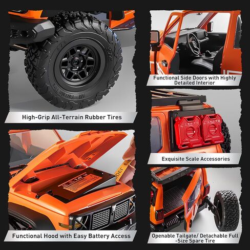 1/12 RC الزاحف، MN-300 شاحنة للطرق الوعرة، 4x4 RC Rock Crawler RTR مع جهاز تحكم عن بعد 2.4 جيجا GWM Tank 300 نموذج سيارة للبالغين هدايا هواية (برتقالي) in Kuwait