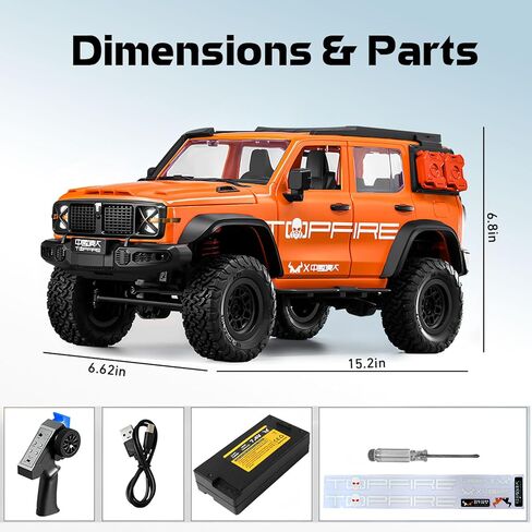 1/12 RC الزاحف، MN-300 شاحنة للطرق الوعرة، 4x4 RC Rock Crawler RTR مع جهاز تحكم عن بعد 2.4 جيجا GWM Tank 300 نموذج سيارة للبالغين هدايا هواية (برتقالي) in Kuwait