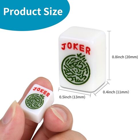 Travel American Mahjong Tile Set | 166 PCS 0.8 Inch Mini Mahjong Game Tiles, 4 Wooden Racks, Floral Storage Bag, 3 Dice & Beginner's Guide, Complete Portable Set in Kuwait