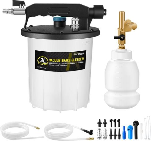 Reniteco 3L Vacuum Brake Bleeder Kit - One Person Brake Bleed Fluid Pump Brake Bleeding Tool with 3L Brake Fluid Extractor and 1L Refilling Bottle in Kuwait