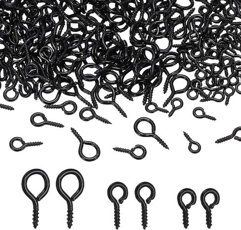 PATIKIL Screw Eye Pins Set, 600Pcs 3 Size Metal Threaded Small Eye Pin Clasp Hooks Mini Hoop Peg Self Tapping Screw for Jewelry Making DIY Art Crafts Bead Charms, Red Copper Color/Bronze in Saudi Arabia