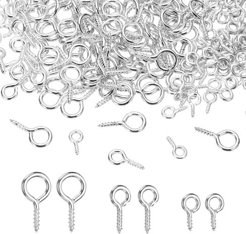PATIKIL Screw Eye Pins Set, 600Pcs 3 Size Metal Threaded Small Eye Pin Clasp Hooks Mini Hoop Peg Self Tapping Screw for Jewelry Making DIY Art Crafts Bead Charms, Red Copper Color/Bronze in Saudi Arabia