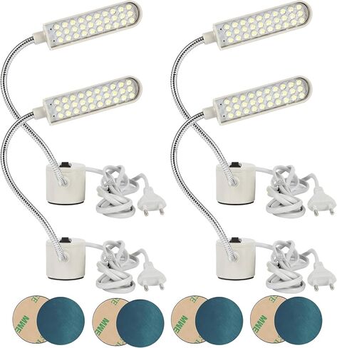 4 Pcs Sewing Machine Light with 30 LEDs - Multifunctional 3W Magnetic Gooseneck Arm Work Light with Base for Lathe, Drill Press, Workbench(EU Plug) in Kuwait