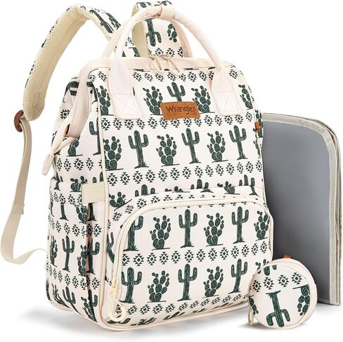 Montana West x Wrangler Diaper Bag Backpack, Multifunction Waterproof Travel Essentials Large Capacity Unisex Baby Bags with Stroller Straps and Insulated Pockets in Saudi Arabia