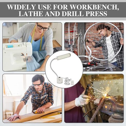 4 Pcs Sewing Machine Light with 30 LEDs - Multifunctional 3W Magnetic Gooseneck Arm Work Light with Base for Lathe, Drill Press, Workbench(EU Plug) in Kuwait