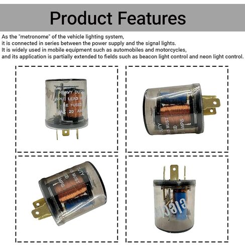 2‑Pack 12V Waterproof LED Flasher Relay, 3‑Pin Transparent Round Housing Turn Signal Relay, Universal for Automotive Signal Lights in Kuwait
