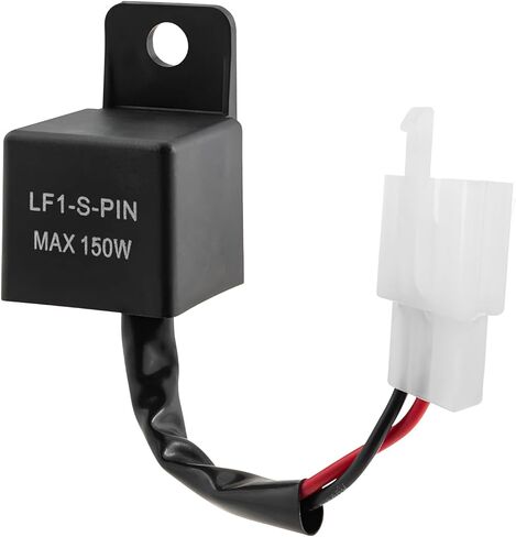 Motorcycle LED Flasher Relay for Turn Signal, 12V 2 Pin LF1-S-PIN LED Blinkers Relays with Wires, Plug and Play Electronic Flasher Relay for Bikes Motorcycles Scooters in Kuwait