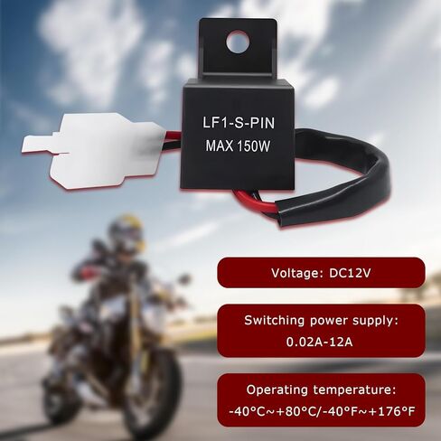 Motorcycle LED Flasher Relay for Turn Signal, 12V 2 Pin LF1-S-PIN LED Blinkers Relays with Wires, Plug and Play Electronic Flasher Relay for Bikes Motorcycles Scooters in Kuwait