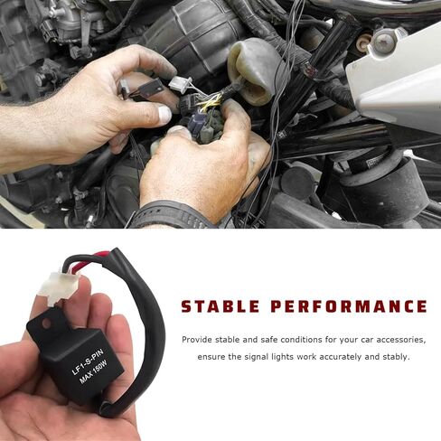 Motorcycle LED Flasher Relay for Turn Signal, 12V 2 Pin LF1-S-PIN LED Blinkers Relays with Wires, Plug and Play Electronic Flasher Relay for Bikes Motorcycles Scooters in Kuwait