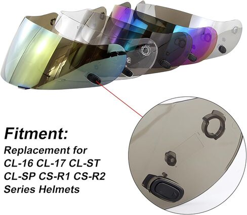 Shkalacar Anti Scratch Helmet Visor Lens Replacement for CL 16 CL 17 ST SP CS R1 CS R2 Series with Windproof Sun Protection Wind Resistance Multiple Colors (Transparent Color) in Kuwait