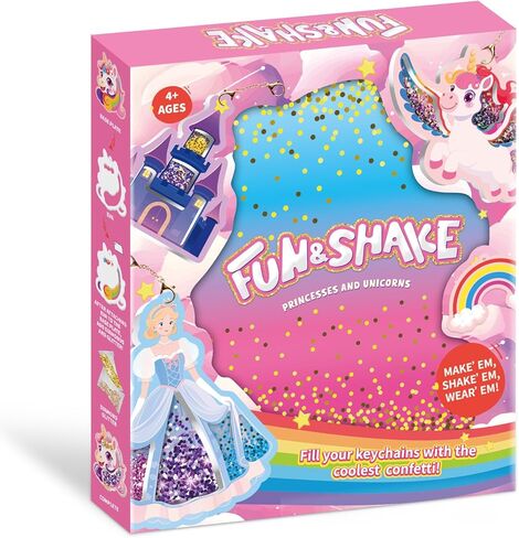 مجموعة MZYTOZA Fun & Shake DIY Glitter Craft Kit مع سلاسل المفاتيح للأطفال، والأنشطة الفنية والحرفية، لعبة سفر إبداعية، هدايا الحفلات وهدية عيد الحب للأعمار من 4 إلى 9 سنوات in Kuwait