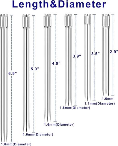 3" 3.5" 4" 5" 6" 7" Long Large Sewing Needles for Upholstery,Crafting,Crochet Projects,Quilting,Hand Sewing Yarn Needles,Big Embroidery,Hawaiian Lei Making Needle Kit Craft in Kuwait