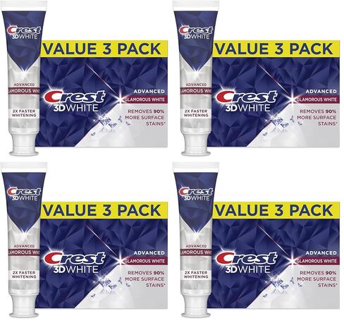 Crest 3D White Advanced Glamorous White Teeth Whitening Toothpaste, 3.3 oz, Pack of 3 in Saudi Arabia