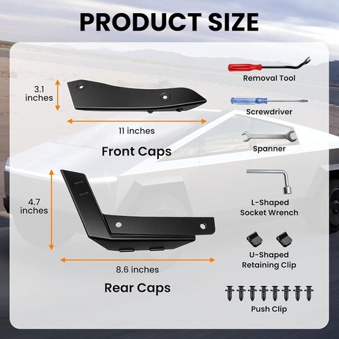 Wheel Fairing Delete Covers Fit for Tesla Cybertruck 2024-2026,No Drilling Mud Flap Delete for Cybertruck Accessories 2026 2025 2024 Off-Road Protection Mudguard Delete Kit (4PCS) in Kuwait