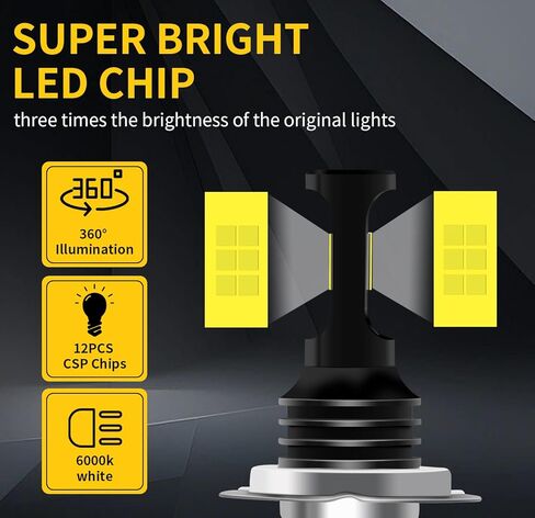 Compatible for 2008 2009 2010 2011 2012 Kawasaki Ninja 250r Motorcycle Bulbs, 10000LM 6000K white light Super Bright White Light, Fog light bulbs,Turn signal bulbs(Pack of 2) in Kuwait