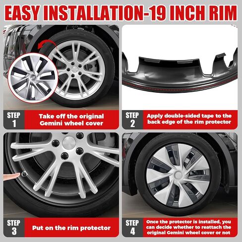 حامي حافة العجلة لطراز Tesla Y Gemini 19 بوصة للعجلات العارية ABS غطاء حافة Hubcaps لحماية السيارة حلقات حواف الإطارات لطراز Tesla Y للملحقات الخارجية (يجب إزالة أغطية العجلات) in Kuwait