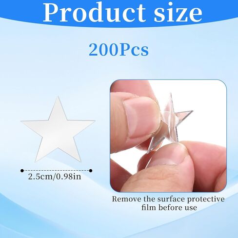 200 Pcs Star Shape Small Mirrors for Crafts, 1x1 Inch Craft Mirrors Mirror Tiles Self Adhesive Fancy Acrylic Mini Mirror Pieces for Crafts Disco Ball Mirror-Tiles for Craft Art Door Wall in Kuwait