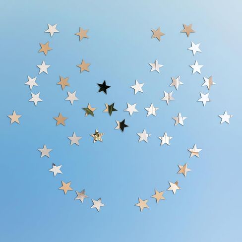200 Pcs Star Shape Small Mirrors for Crafts, 1x1 Inch Craft Mirrors Mirror Tiles Self Adhesive Fancy Acrylic Mini Mirror Pieces for Crafts Disco Ball Mirror-Tiles for Craft Art Door Wall in Kuwait