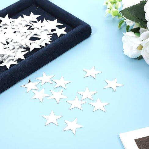 200 Pcs Star Shape Small Mirrors for Crafts, 1x1 Inch Craft Mirrors Mirror Tiles Self Adhesive Fancy Acrylic Mini Mirror Pieces for Crafts Disco Ball Mirror-Tiles for Craft Art Door Wall in Kuwait