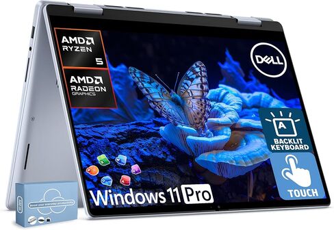 كمبيوتر محمول Dell Inspiron 2 في 1 للأعمال مع مدى الحياة MS Office، شاشة لمس 14 بوصة FHD+، AMD Ryzen 5، ذاكرة وصول عشوائي 32 جيجابايت، تخزين 1.5 تيرابايت (1 تيرابايت SSD + 500 جيجابايت تحويلة)، WiFi 6، لوحة مفاتيح بإضاءة خلفية، MarxsolAccessory، Windows 1 in Saudi Arabia